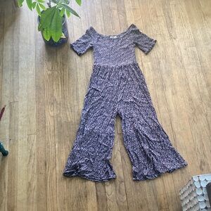 Natural Life Purple Patterned Jumpsuit SZ XS/S